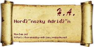 Horánszky Adrián névjegykártya