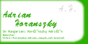 adrian horanszky business card